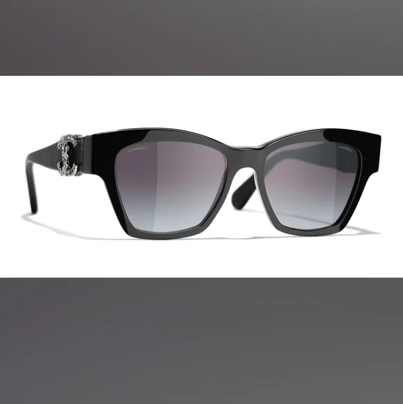 CHANEL SUNGLASSES CAT EYE BLACK CH5456 - Picture 14 of 16